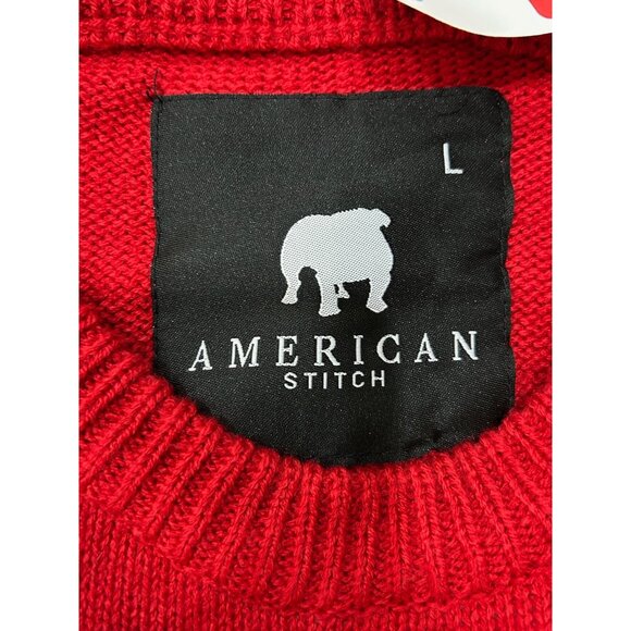 American Stitch Red Sweater I Cant Feel My Face Graphic Holiday Ugly Sz Large - Picture 5 of 9